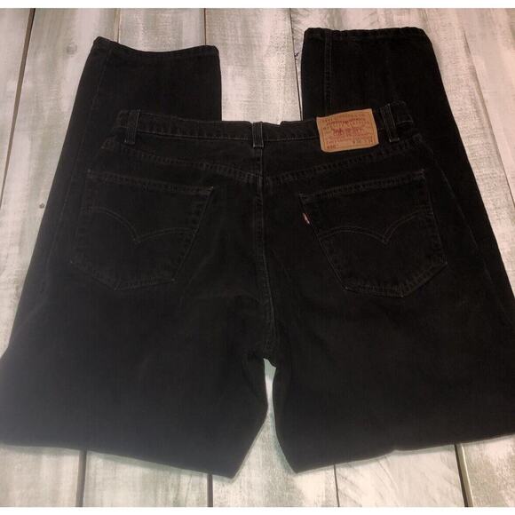 Vintage Levi’s 550 Black Relaxed Fit Denim Jeans Pants Made in Canada Size 36x34 - Picture 1 of 11
